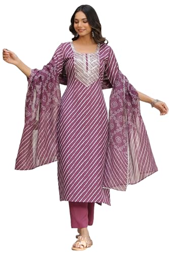 GoSriKi Women's Cotton Blend Straight Printed Casual Style Kurta ...