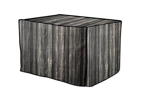 Image of The Furnishing Tree PVC Waterproof Microwave Oven Cover Compatible for Panasonic 27 L Convection NN-CT645BFDG Wooden Pattern Black