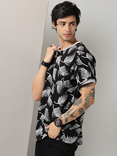 Image of RodZen Men's Cotton Round Neck Half Sleeve Oversized Printed T-Shirt