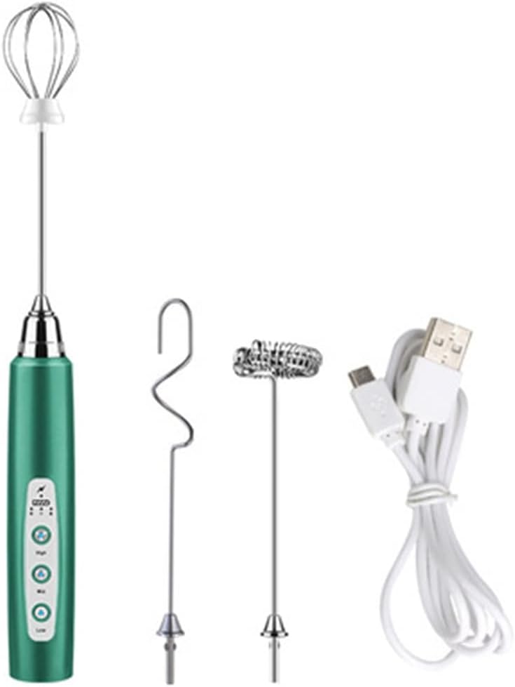 3 Modes Electric Milk Frother Handheld Egg Beater USB Charger Milk Coffee Latte (Color : C Size : As the picture shows) (A As the picture shows)