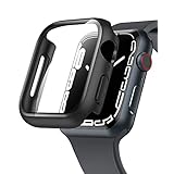 NIMASO 対応 Apple Watch Series 9 / 8 / 7 45mm 用 ケース 対応 アップルウォッチ 9 / 8/ 7 45mm apple watch7ケース 保護カバー ガラスフィルム 一体型 PC素材全面保護（ブラック） NWC21J358