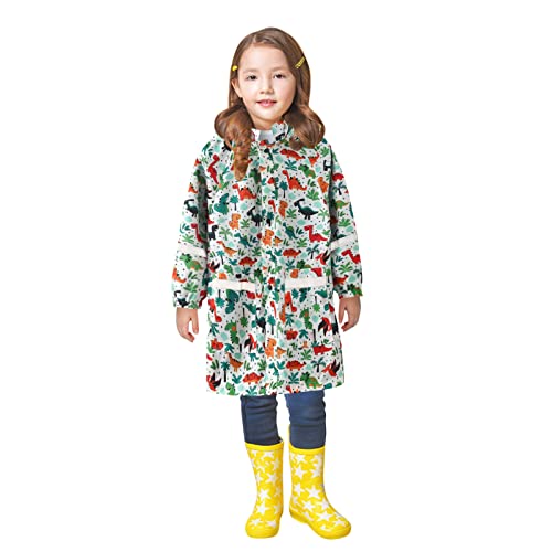 Girls Hooded Raincoat Dinosaur Windproof Outwear Kid Reflective Rain Gear Trench Soccer Coat Hoodies Rain Clothes Suit2