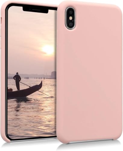 COVALT® Capa de silicone para iPhone XS MAX [rosa areia] | interior de microfibra | extra suave premium | super resistente