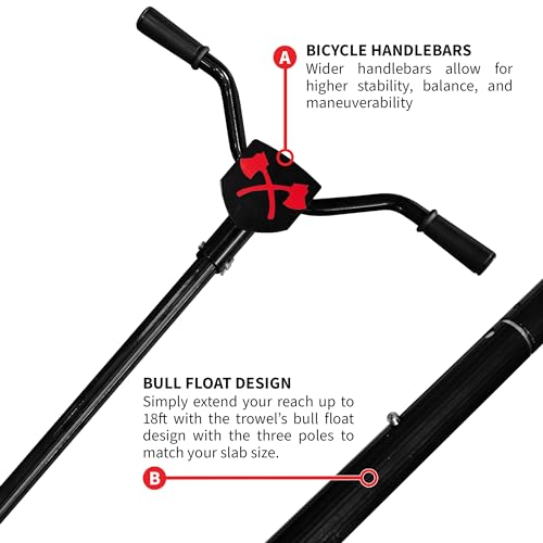 TOMAHAWK 30" Portable Concrete Power Trowel with 18ft Bull Float Handle 37cc Engine (30" Trowel) - Thumbnail 6