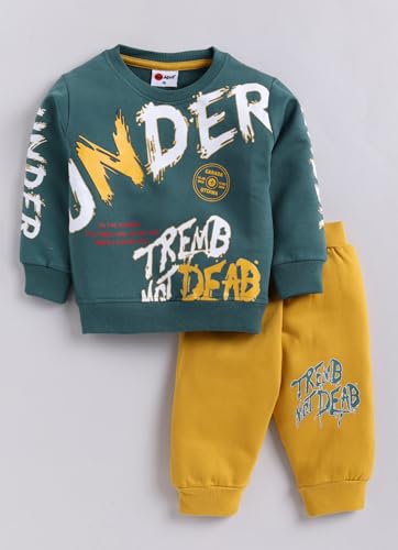 Image of Unisex Printed Cotton Sweatshirt and Full Pant Set