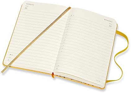 Moleskine Daily Agenda 12 Months 2020 Alice in Wonderland Special Edition with Hard Cover and Elastic Closure, Pocket Size 9 x 14 cm, 400 Pages, Yellow