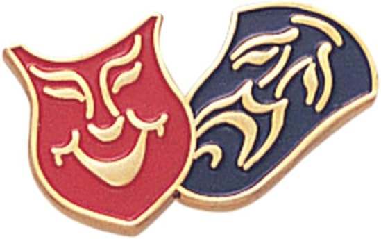 SHOP AWARDS AND GIFTS Drama Award Mask Theater Enamel Lapel Pins for Students Appreciation Reward School, Bulk Pack of 12, Poly Bagged, 3/4 Inch