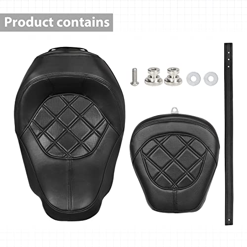 Dsisimo Stitching Low-Profile Driver Rider Passenger Leather Seat Compatible With For Touring Road King Street Glide Road Glide Electra Glide Cvo 2009-2020 #TOP4