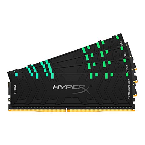 Image of HyperX Predator DDR4 RGB 64GB Kit (4 x 16GB) 3200MHz CL16 DIMM XMP RAM Memory /Infrared Sync Technology- Black (HX432C16PB3AK4 /64)