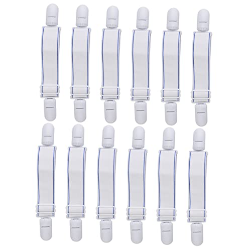 OUNONA 1set Bed Sheet Clips Fitted Sheet Straps Fasteners Secure Mattress Covers with Ease Prevent Slippage for Flat Fitted All Mattress 12pcs