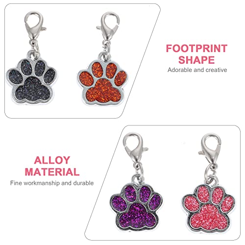 Milisten 10 Stück Katze Hund Pfote Emaille Charms Anhänger mit Karabiner Schlüsselkette Glitzer Schmuck Erkenntnisse für DIY Schmuck Herstellung Halskette Armband