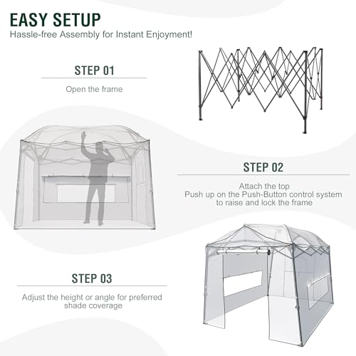 Yokayoay 11 x 8.5 x 7.5 FT Walk-in Greenhouse, Portable Pop-up Greenhouse for Indoor Outdoor, Plant Garden Green House with Zippered Doors, Screen Windows, Heavy Duty Frame and Durable PE Cover - Image 4