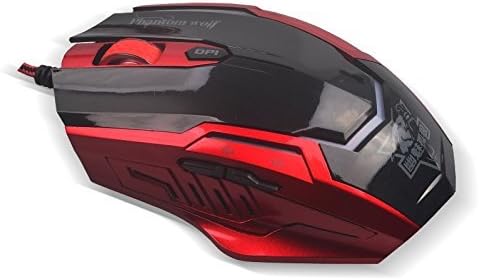 Gaming Mouse with 6 Buttons Multi-Color LED, USB Wired, 2400 DPI for PC or Mac
