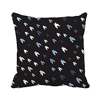 Lot De 2 Housses De Coussin Carrées 50x50 Cm - Motif Pied-de-Poule Noir Et Blanc - Pour Canapé, Lit, Décoration
