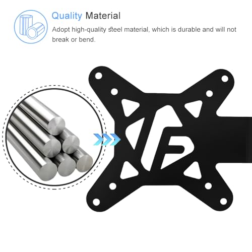 Image of IFCASE Universal Back of Monitor, Monitor Arm Extension Metal VESA Mount Adapter Extender Plate for Mini PC CPU Computer Compatible with Intel NUC (Black) 2 Pack