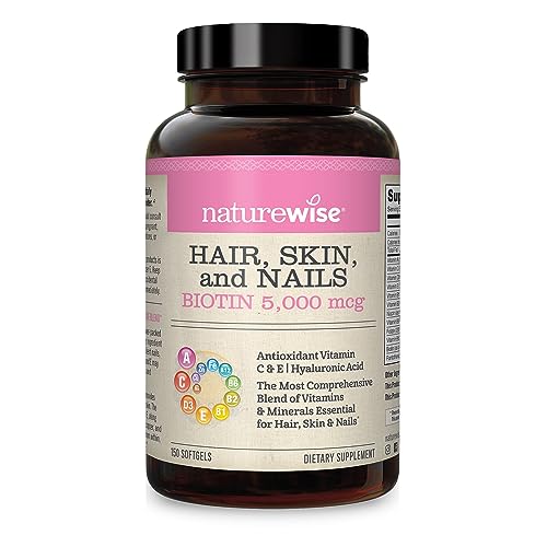 NatureWise-Hair-Skin-and-Nails-Biotin-5000-mcg-with-Hyaluronic-Acid-and-Vitamins-A-C-D3-E-B1-B2-B3-B5-B6-B9-B12-Plus-Biotin-The-Most-Comprehensive-Blend-150-Softgels