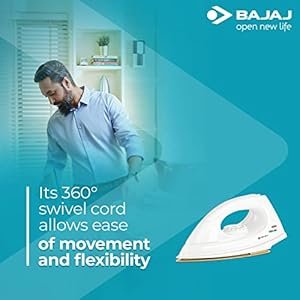Bajaj DX-7 1000W Dry Iron with Advance Soleplate and Anti-bacterial German Coating Technology, White - Image 4