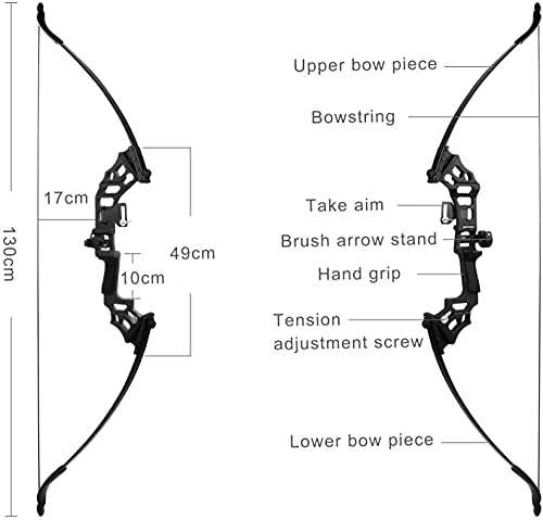 Bztang 30/40Lbs Recurve Bows Archery Set,Survival Longbow Right Hand With Used For Recurve Bow Target Practice Outdoor Hunting Archery Carbon Arrows And Armguard And Finger Tab (40Lbs) #TOP3
