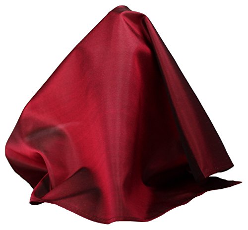 Royal Silk Fine Burgundy Maroon Silk Pocket Square – 100% Mulberry Silk - Large 16" Square Handkerchief #TOP15