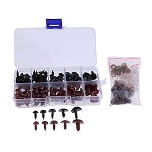 Fenteer 130 Stuks Plastic Veiligheidsneuzen Voor Het Maken Van Poppen Met Beren, Zwart En Bruin