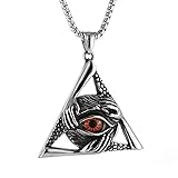 Scddboy All Seeing Eye Demon Hand Dragon Claw Grim Reaper Sheep Skull Head Blue Eye Vintage Jewelry Stainless Steel Pendant Necklace