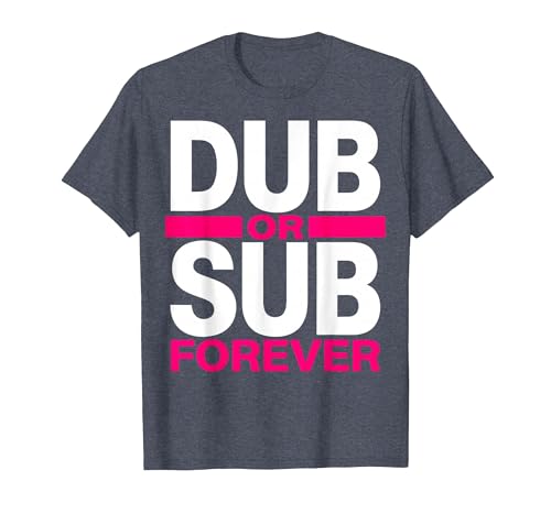 Dub Or Sub Forever Anime Fan Design T-Shirt, Men, Heather Blue, 3X-Large