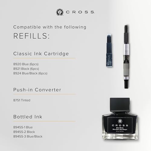 Image of Cross Bailey Light Polished Black Resin Fountain Pen - Medium Nib, Polished Chrome Accents, Smooth Writing, Luxury Gift Boxed