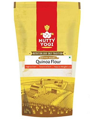 Nutty Yogi Gluten Free Quinoa Flour | High Protein, Certified Organic, Freshly Milled, Healthy Diet | Good for Weight Loss | Gluten Free, Vegan Improves Gut Health | 800g