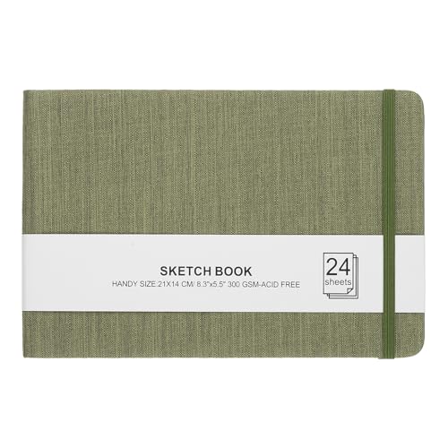 Carnet d'aquarelle 300g PATIKIL rigide bloc de dessin 24 feuilles papier aquarelle A5 vert