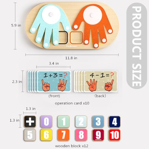 TOP BRIGHT Preschool Learning Toys for Toddlers 2-4, Montessori Toys for 3-5 Year Old Boys Girls Birthday Gifts, Educational Math Manipulatives Number Counting Blocks - Thumbnail 7