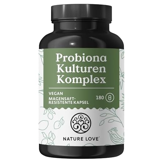 NATURE LOVE® Probiona Komplex - 20 Bakterienstämme + Bio Inulin - 180 magensaftresistente Kapseln - 2X hochdosiert: 20 Mrd KBE je Tagesdosis - Vegan, in Deutschland produziert