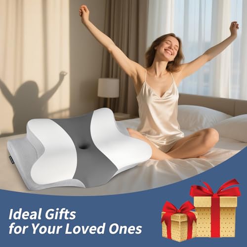 image for Bespillow Cervical Neck Pillow for Pain Relief - Ergonomic Side Sleepe