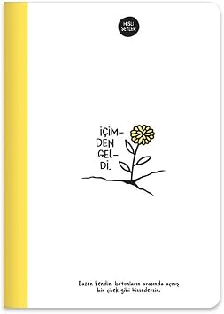 A5 80 Yaprak Renkli Sayfa Çizgili Defter, Sarı