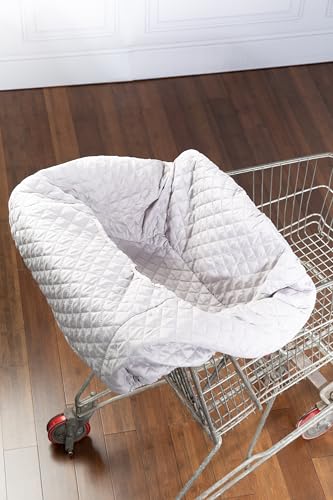 roba Einkaufswagenschutz 'roba Style' inkl. Tragerucksack - Gepolsterter Schutzbezug für Babys & Kleinkinder - Universal passend - Hellgrau