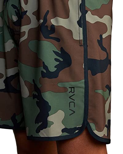 Rvca Men Eastern 17" Elastic Hybrid Trunk Grey X-Large #TOP4