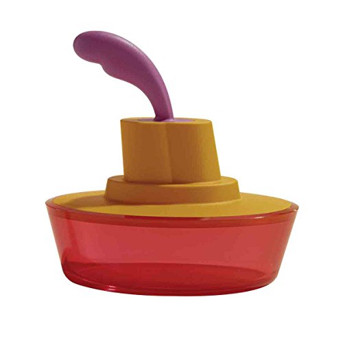 A di Alessi Ship Shape Butter Dish, Orange