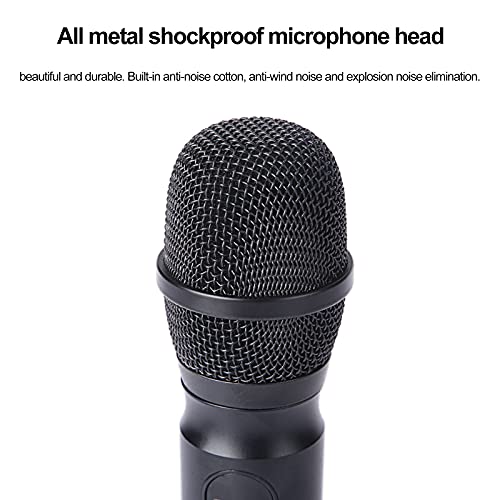 Microfone sem fio BT conjunto de placa de som de metal duplo profissional UHF microfone dinâmico sem