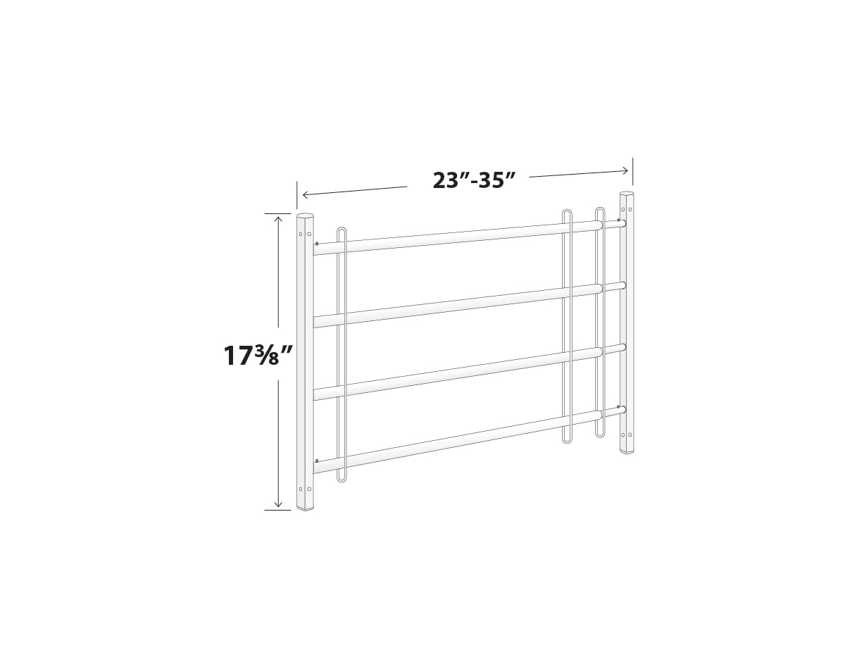 Guardian Angel Window Guard, 23" to 35" Opening Guard Size: 4 Bar - 17 3/8" (#44)