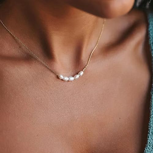 Image of Zeffy Pearl Necklace 4MM /6MM /8MM Dainty Round Imitation Pearl Choker Necklace Wedding Pearl Necklace Delicate Jewelry for Women Simple Bridesmaid Jewelry Gifts