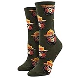 Women's Crew Socks Smokey The Bear Face