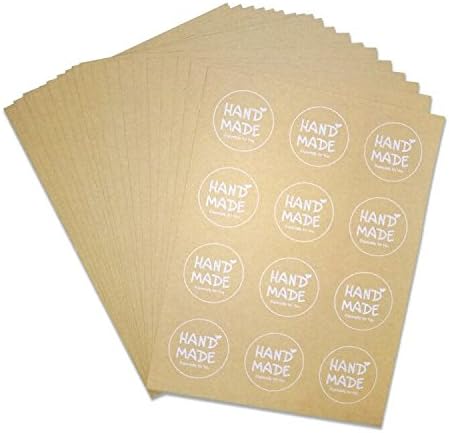 20 Sheets Handmade Stickers,Handmade Especially for You Kraft Paper Sticker Labels for Soap, Baking, Envelopes,DIY Gift Packaging(240PCS)
