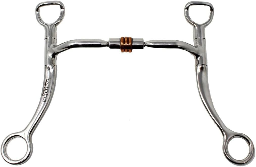 CHALLENGER Horse Stainless Steel Western Copper Roller Jointed Mouth Curb Horse Bit 35315v