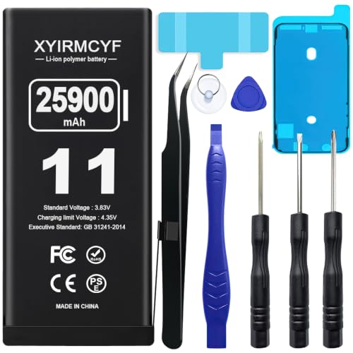 XYIRMCYF 25900mAh iPhone 11 Battery + Repair Tool Kit