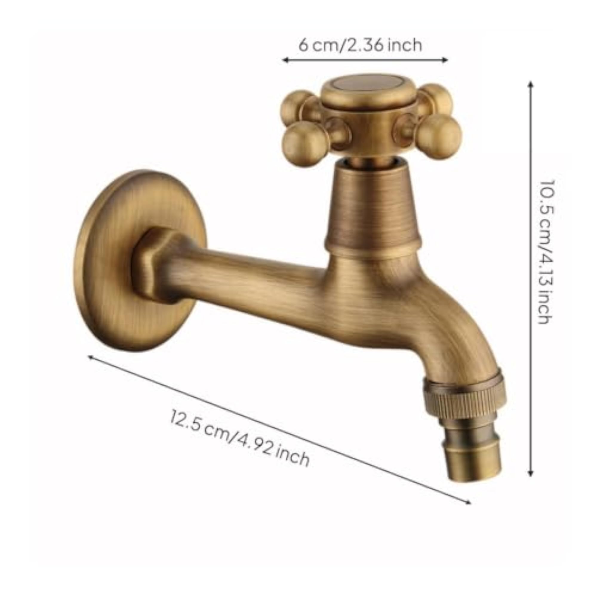Antique Brass Wall-Mounted Faucet, Vintage-Inspired