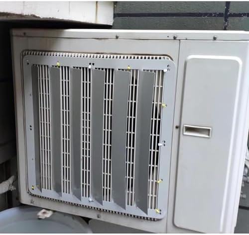 Outdoor Air Conditioner Cover Bracket & Deflector Grille - Galvanized Steel Baffle for Condenser Vent Protection, Anti-Direct Blowing, Weatherproof Heating & Cooling Accessory