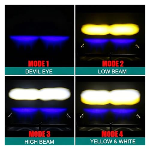 Luz antiniebla adicional con interruptor inalámbrico y efecto Blue Devil Eye para moto 5