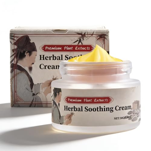 Xaninp Herbal Soothing Relief Cream, Herbal Body Care Cream Rich in Calendula, Dendrobium Relieves Dry and Tight Skin, Itchy Skin 1 FL oz