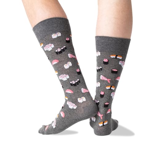 Hot Sox Men's Food and Booze Novelty Casual Crew Socks