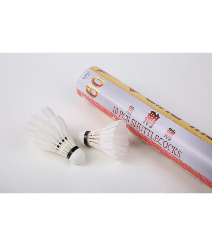 Ling-Mei LM 60 Professional Play Sandwich Cork Goose Feather Badminton Shuttlecock 1-Pack, White