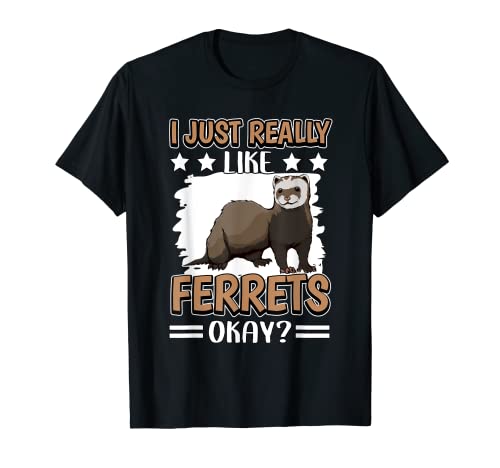 Ferret Quote Ferret I Just Really Like Ferrets T-Shirt, Black
